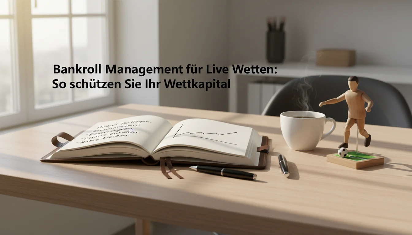 Bankroll Management für Live Wetten – Notizbuch mit Wetteinsatz-Planung
