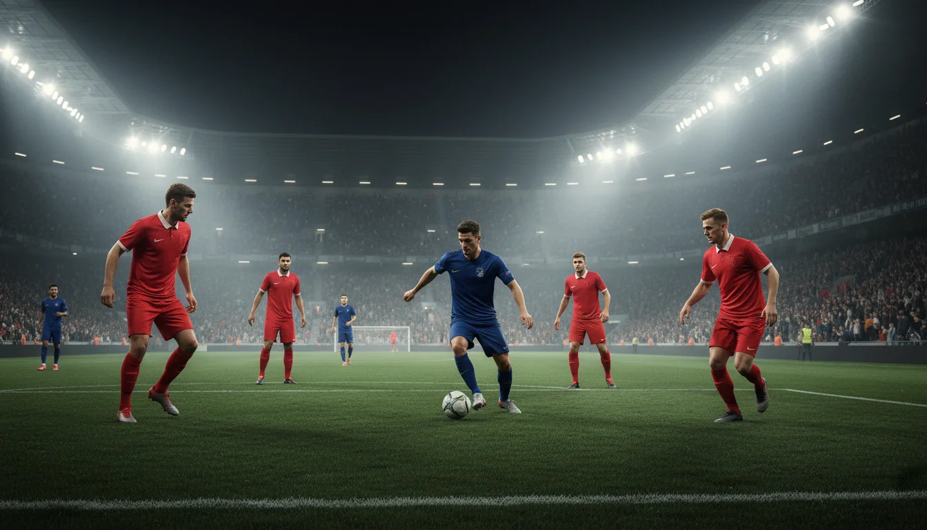 Champions League Live Wetten – Fußballstadion bei Flutlicht