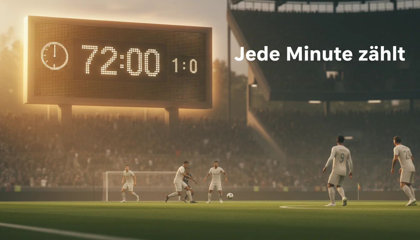 Restzeitwetten beim Fußball – Spieluhr zeigt verbleibende Spielzeit